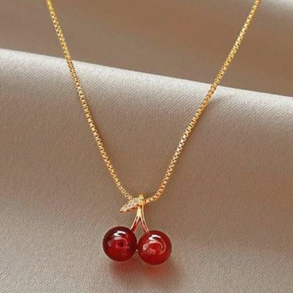 Boutique Jewelry - NWT, Gold Cherry Charm Necklace